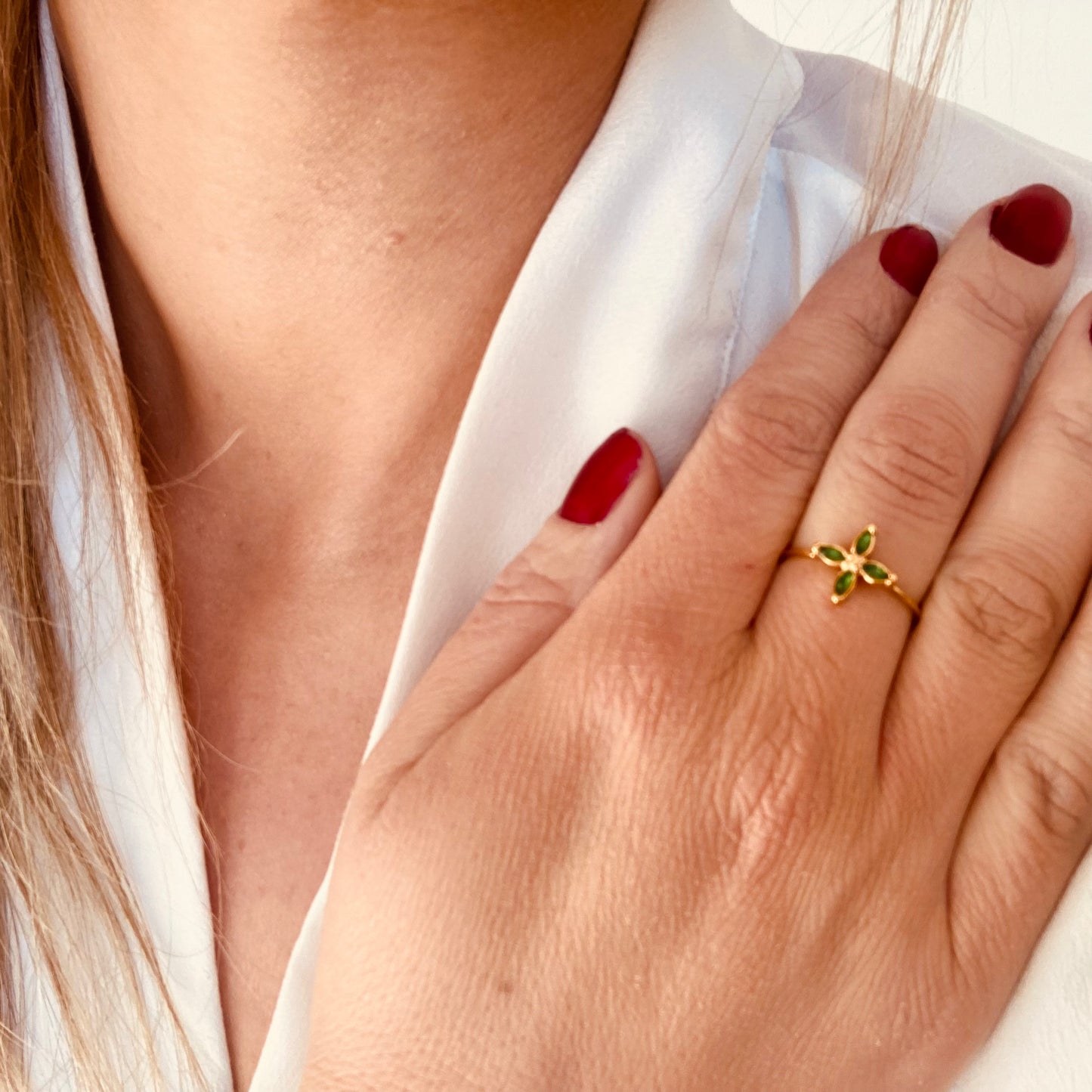 AMBRÉE - Bague anneau doré design